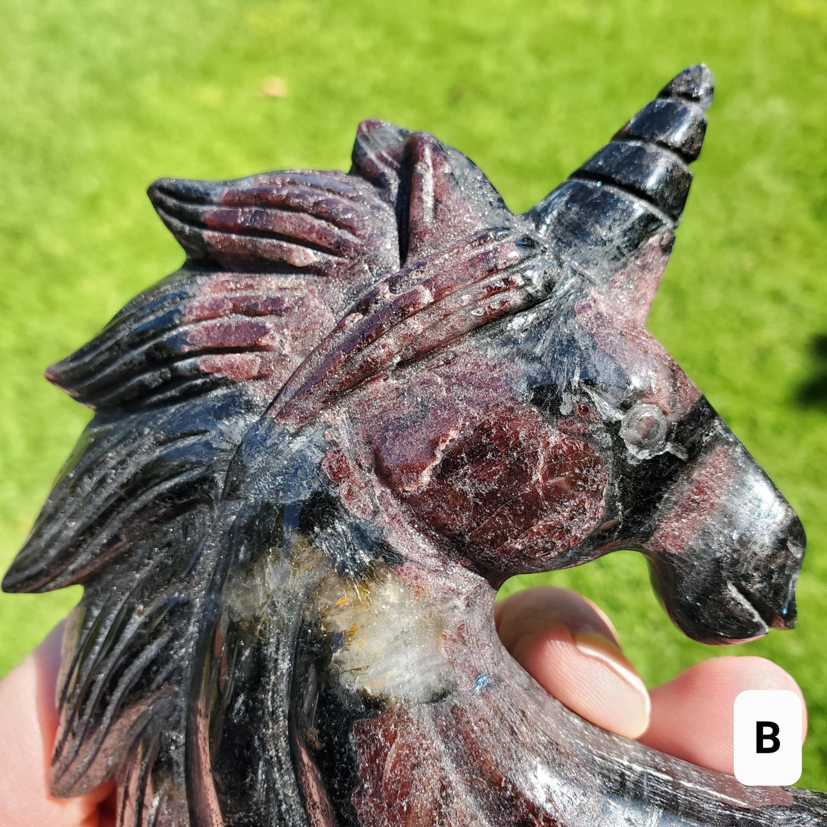 Chunky Garnet Unicorn - Physical Love, Passion, Connected to the Present - Firework Garnet Crystal Unicorn Healing Gemstone Statement