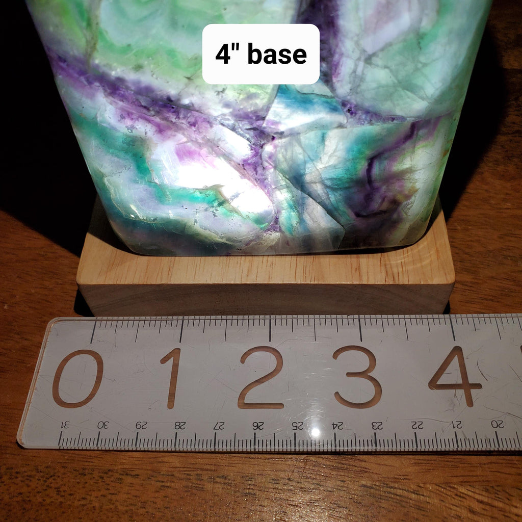 5.5" Beautiful Rainbow Fluorite Lamp - Mental Clarity, Stability, Energetic Protection - Fluorite Accent Light Mood Crystal Lamp Statement