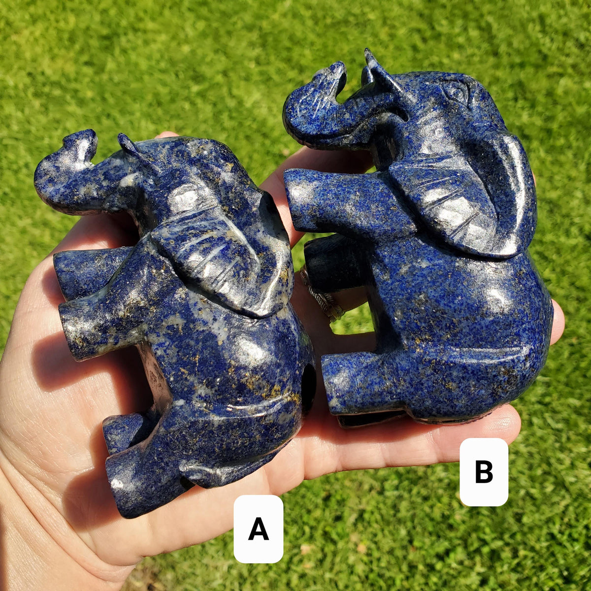 Chunky Lapis Lazuli Elephant - Speak Your Truth, Communication, Personal Power - Lapiz Lazuli Crystal Elephant Statement Stone Display