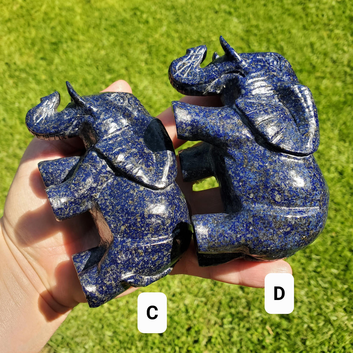 Chunky Lapis Lazuli Elephant - Speak Your Truth, Communication, Personal Power - Lapiz Lazuli Crystal Elephant Statement Stone Display