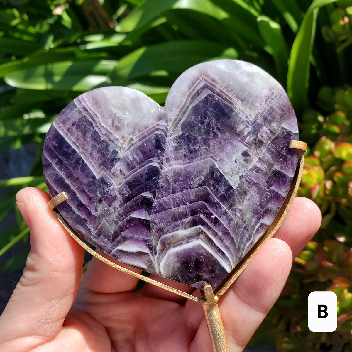 Dream Amethyst Heart on Stand - Calming, Energetic Protection, Positivity, Divine Love - Purple Amethyst Crystal Healing Statement