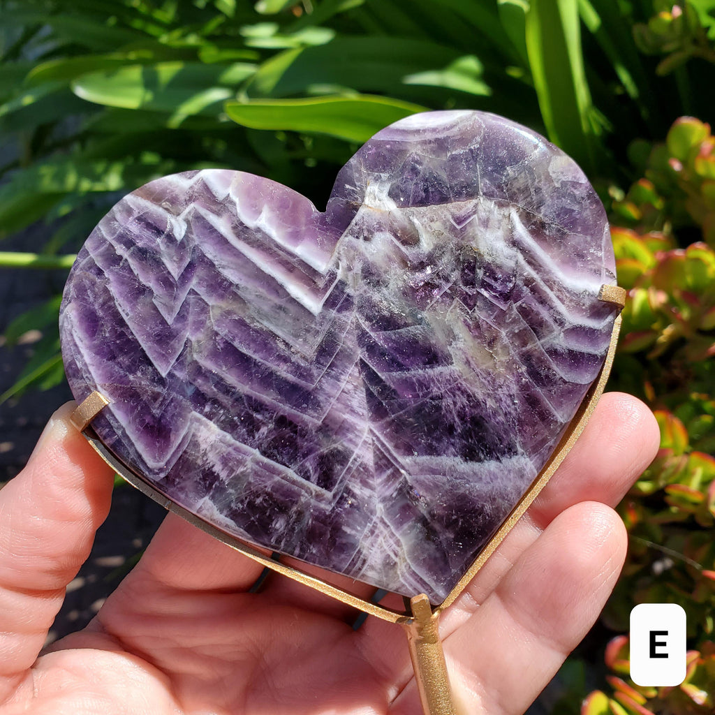 Dream Amethyst Heart on Stand - Calming, Energetic Protection, Positivity, Divine Love - Purple Amethyst Crystal Healing Statement