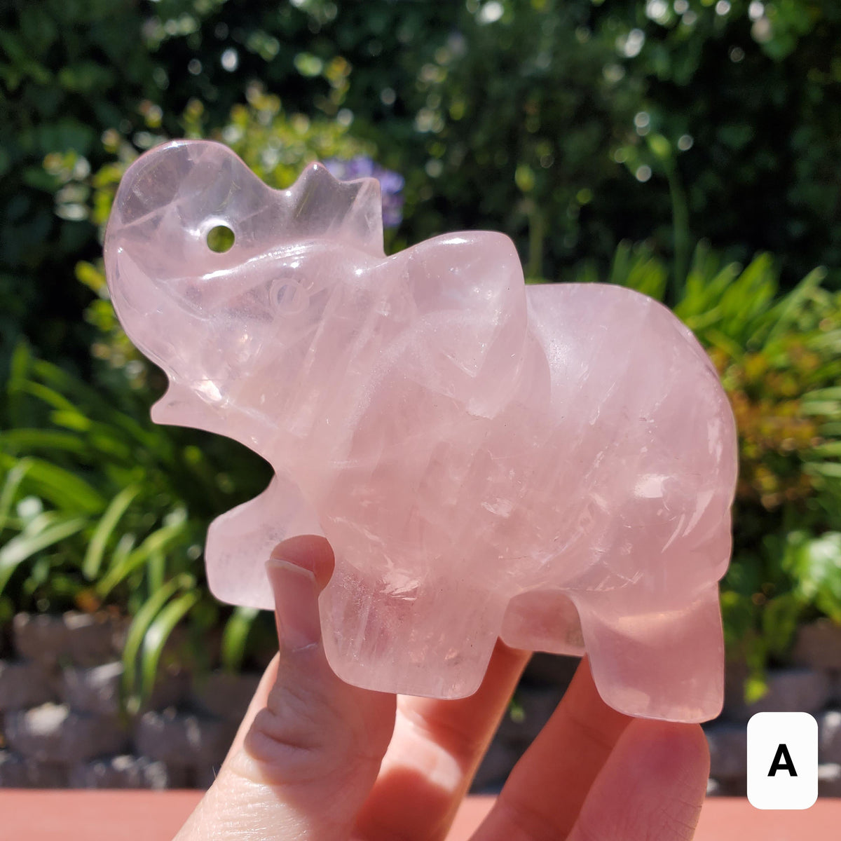 Cute Rose Quartz Elephant - Unconditional Love, Compassion, Forgiveness - Pink Crystal Elephant Healing Crystals Gemstones
