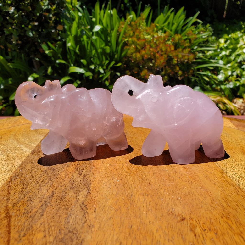 Cute Rose Quartz Elephant - Unconditional Love, Compassion, Forgiveness - Pink Crystal Elephant Healing Crystals Gemstones