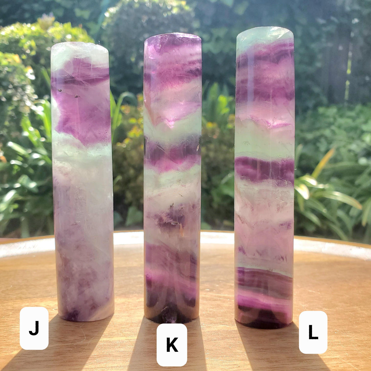 Rainbow Fluorite Harmonizer - Mental Clarity, Balance, Energetic Protection - Cylinder Purple Banded Fluorite Crystal Point Healing Gemstone