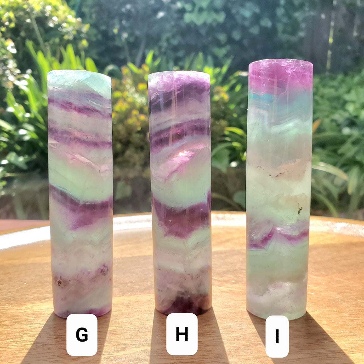 Rainbow Fluorite Harmonizer - Mental Clarity, Balance, Energetic Protection - Cylinder Purple Banded Fluorite Crystal Point Healing Gemstone