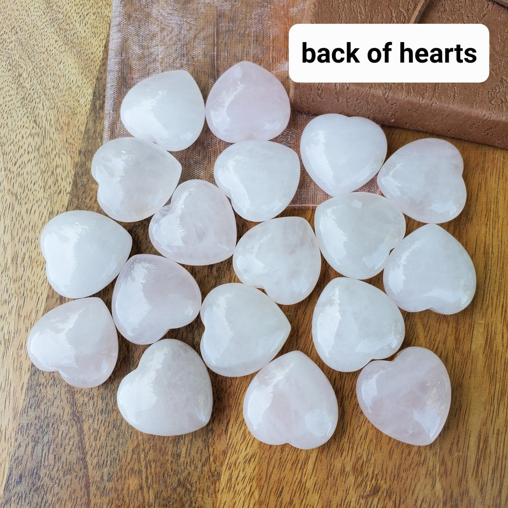 Motivational Memory Match Game with 9 Pairs of Engraved Rose Quartz Hearts - Unconditional Love, Compassion, Self Love - Cute Pink Hearts