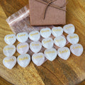 Motivational Memory Match Game with 9 Pairs of Engraved Rose Quartz Hearts - Unconditional Love, Compassion, Self Love - Cute Pink Hearts
