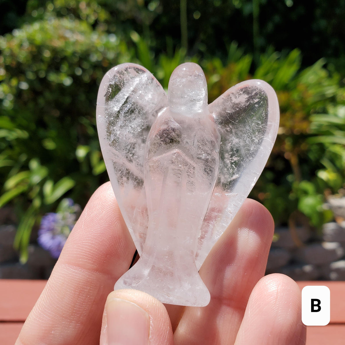 Clear Quartz Angel - Counteracts the Negative, Magnifies Positive Energy, Cleanses the Aura - Cute Angel Carved Crystal Healing Gemstone