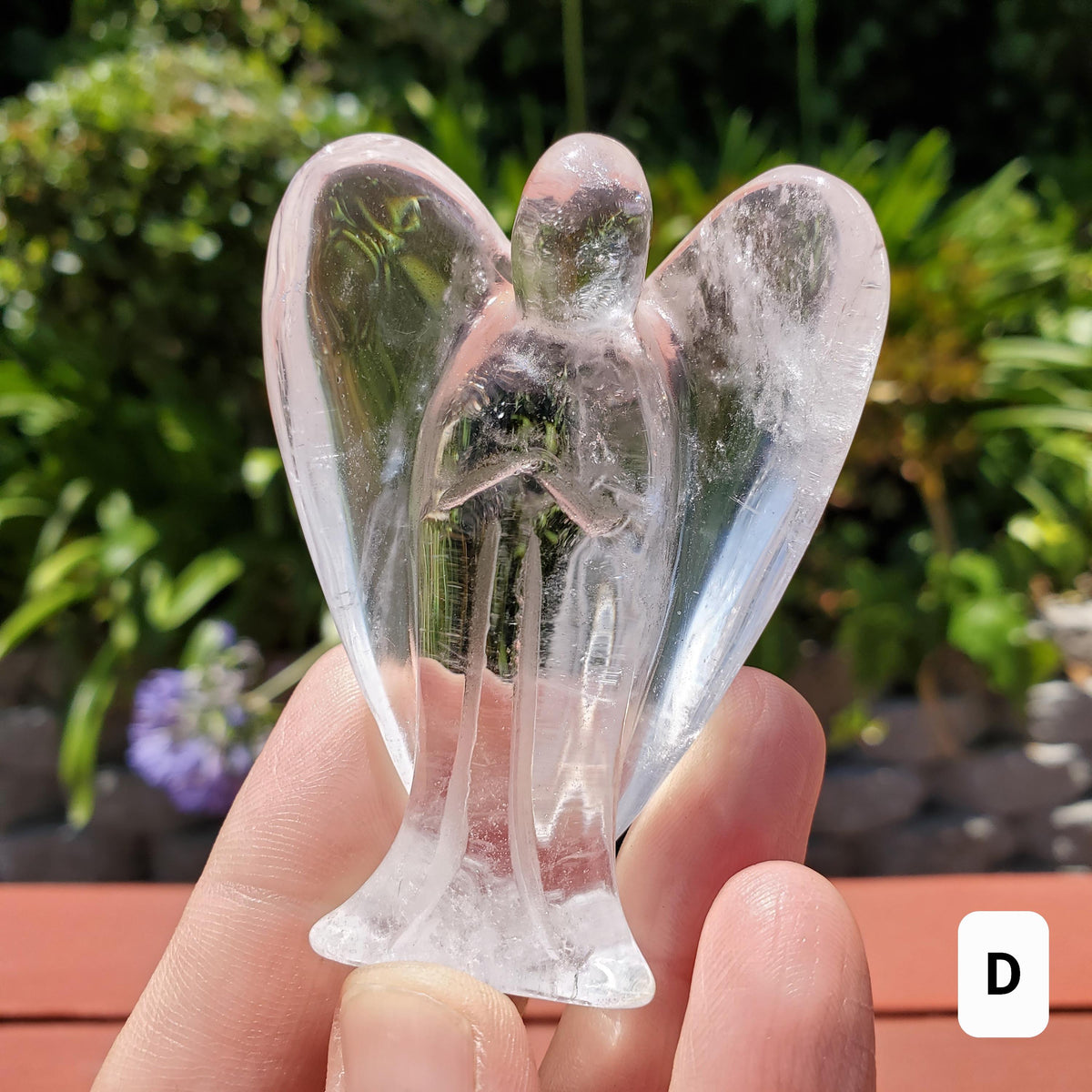 Clear Quartz Angel - Counteracts the Negative, Magnifies Positive Energy, Cleanses the Aura - Cute Angel Carved Crystal Healing Gemstone