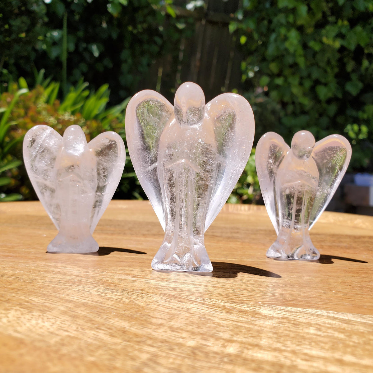 Clear Quartz Angel - Counteracts the Negative, Magnifies Positive Energy, Cleanses the Aura - Cute Angel Carved Crystal Healing Gemstone
