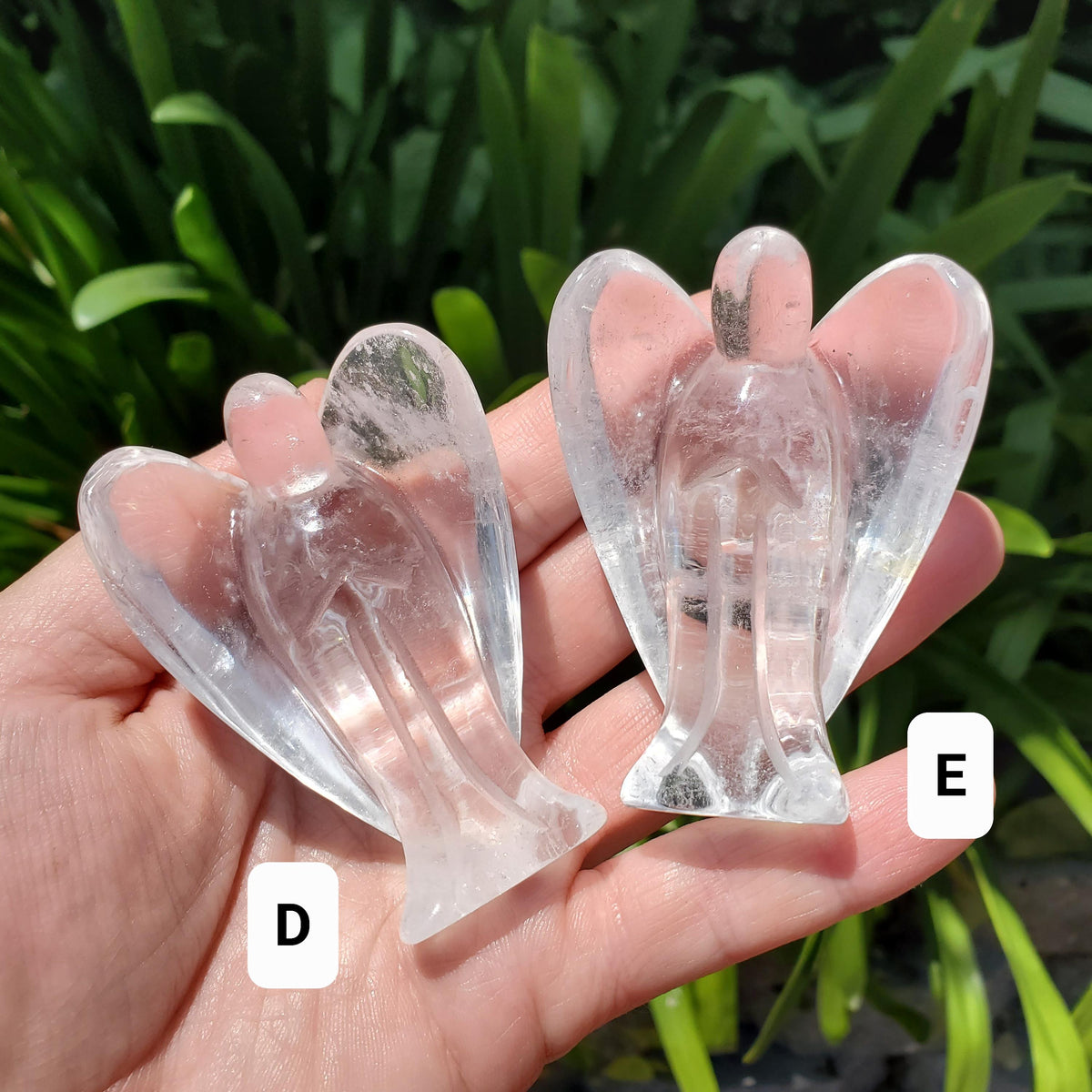 Clear Quartz Angel - Counteracts the Negative, Magnifies Positive Energy, Cleanses the Aura - Cute Angel Carved Crystal Healing Gemstone