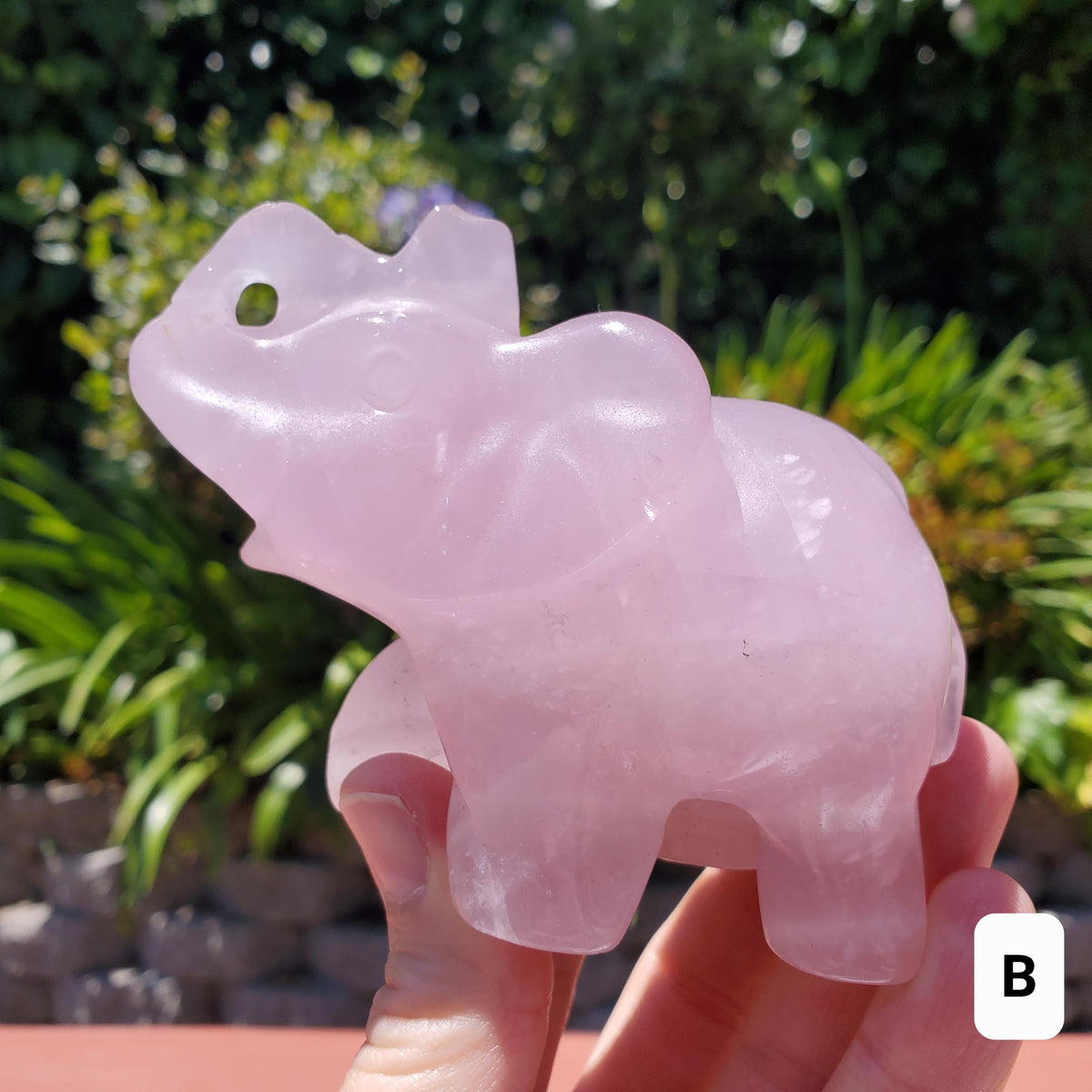 Cute Rose Quartz Elephant - Unconditional Love, Compassion, Forgiveness - Pink Crystal Elephant Healing Crystals Gemstones