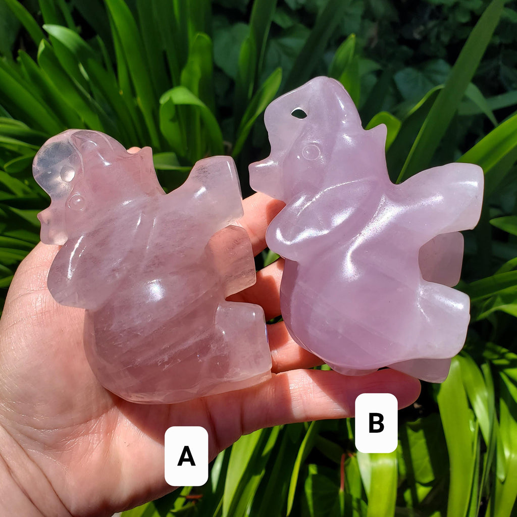 Cute Rose Quartz Elephant - Unconditional Love, Compassion, Forgiveness - Pink Crystal Elephant Healing Crystals Gemstones