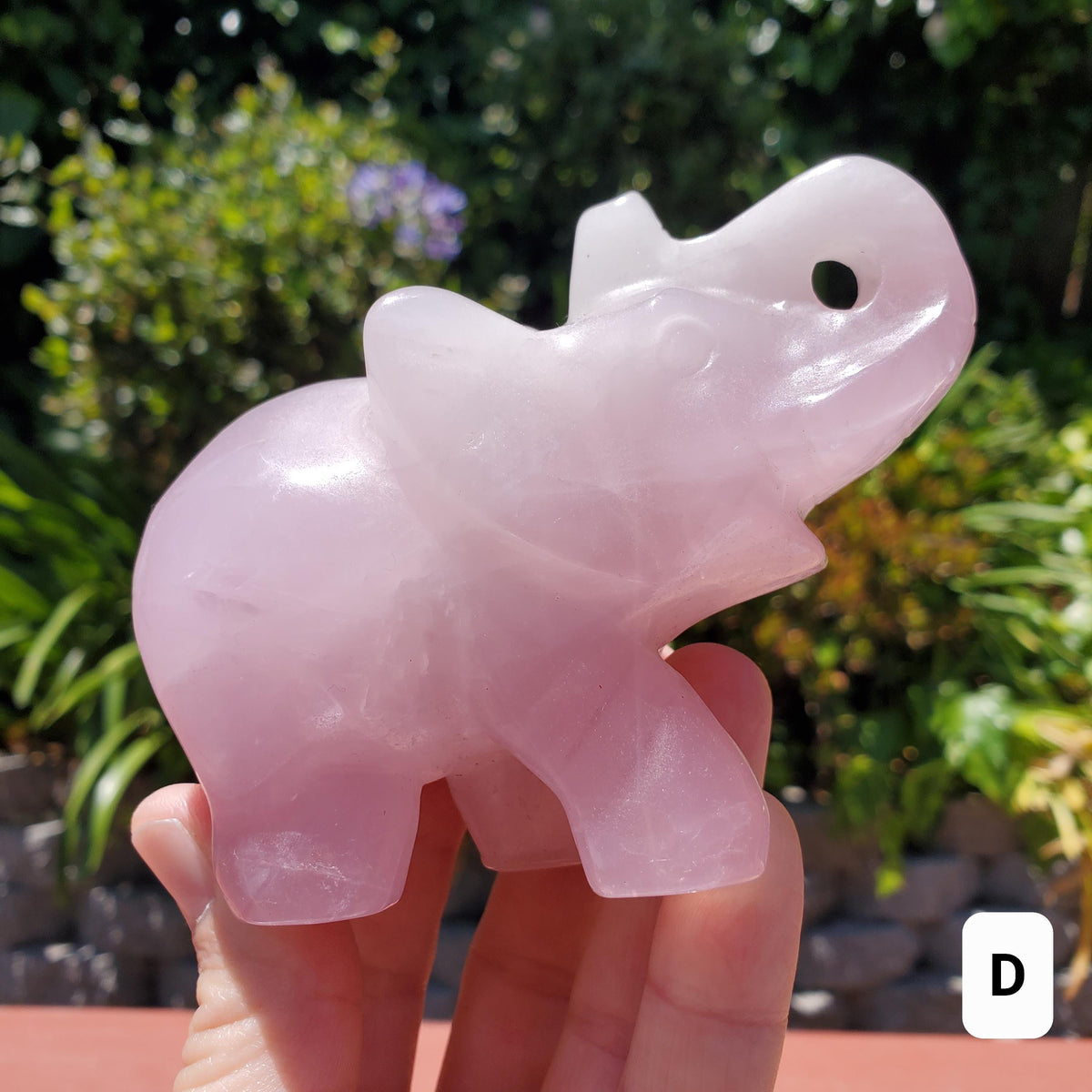 Cute Rose Quartz Elephant - Unconditional Love, Compassion, Forgiveness - Pink Crystal Elephant Healing Crystals Gemstones