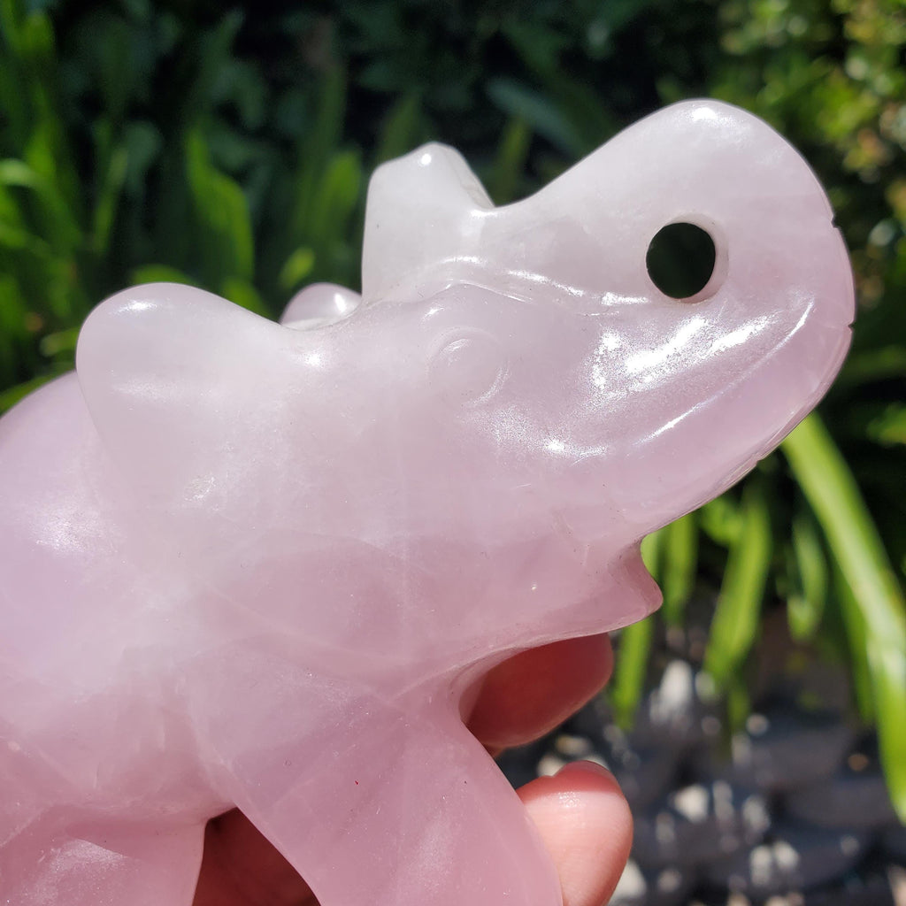 Cute Rose Quartz Elephant - Unconditional Love, Compassion, Forgiveness - Pink Crystal Elephant Healing Crystals Gemstones