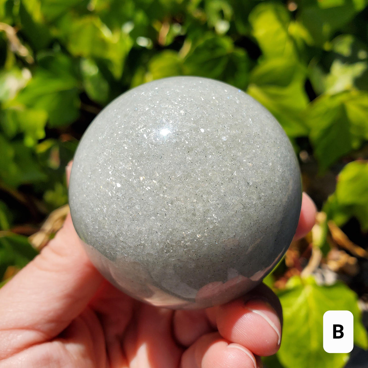 Flashy Quartz with Muscovite Sphere - Reflection, Clear Mind, Physic Abilities, Connect To Higher Self - Sparkly Mica Healing Gemstone