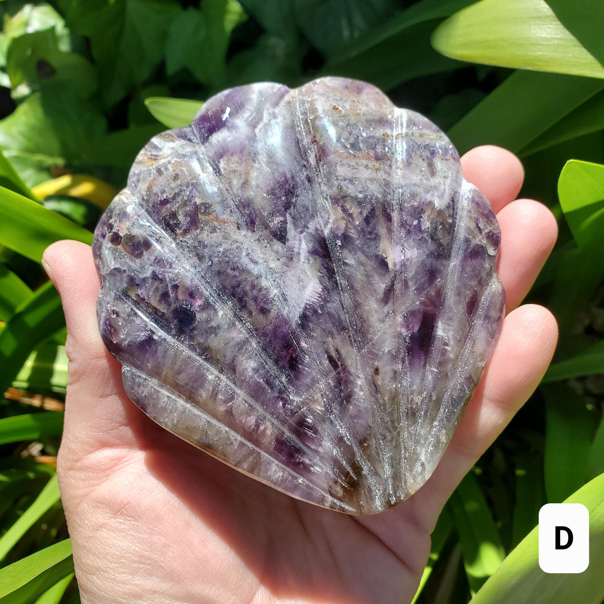 Dream Amethyst Seashell Mirror - Calming, Energetic Protection, Positivity, Divine Love - Amethyst Crystal Mirror for Vanity, Bathroom