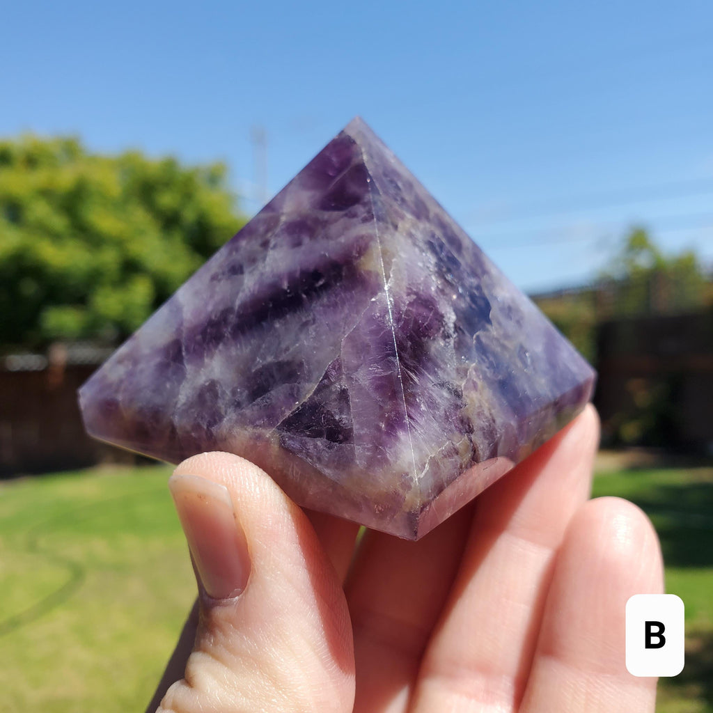 Dream Amethyst Pyramid - Calming, Energetic Protection, Positivity, Divine Love - Purple Amethyst Crystal Pyramid Healing Gemstones