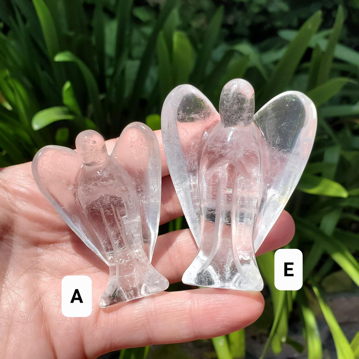Clear Quartz Angel - Counteracts the Negative, Magnifies Positive Energy, Cleanses the Aura - Cute Angel Carved Crystal Healing Gemstone