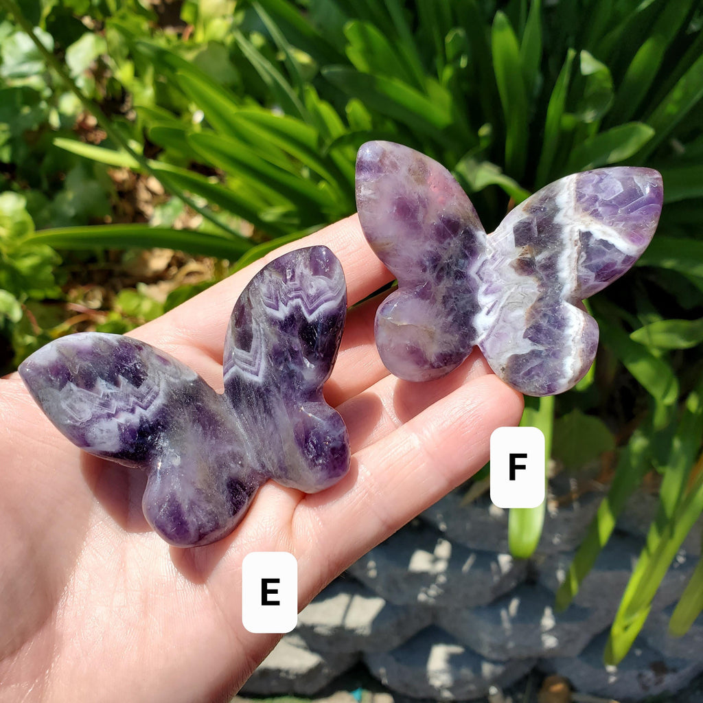 3D Dream Amethyst Butterfly - Divine Love, Calming, Energetic Protection, Positivity - Purple Amethyst Flying Butterfly Healing Gemstone