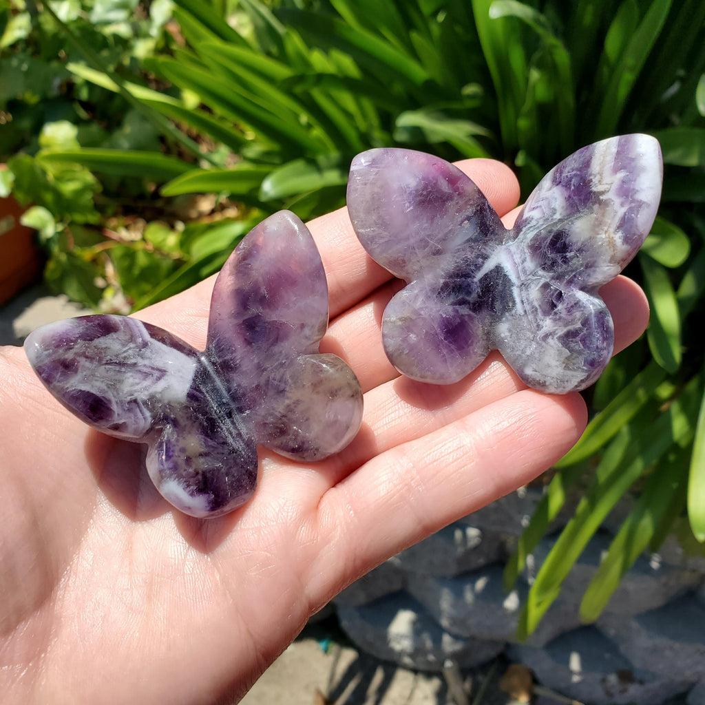 3D Dream Amethyst Butterfly - Divine Love, Calming, Energetic Protection, Positivity - Purple Amethyst Flying Butterfly Healing Gemstone