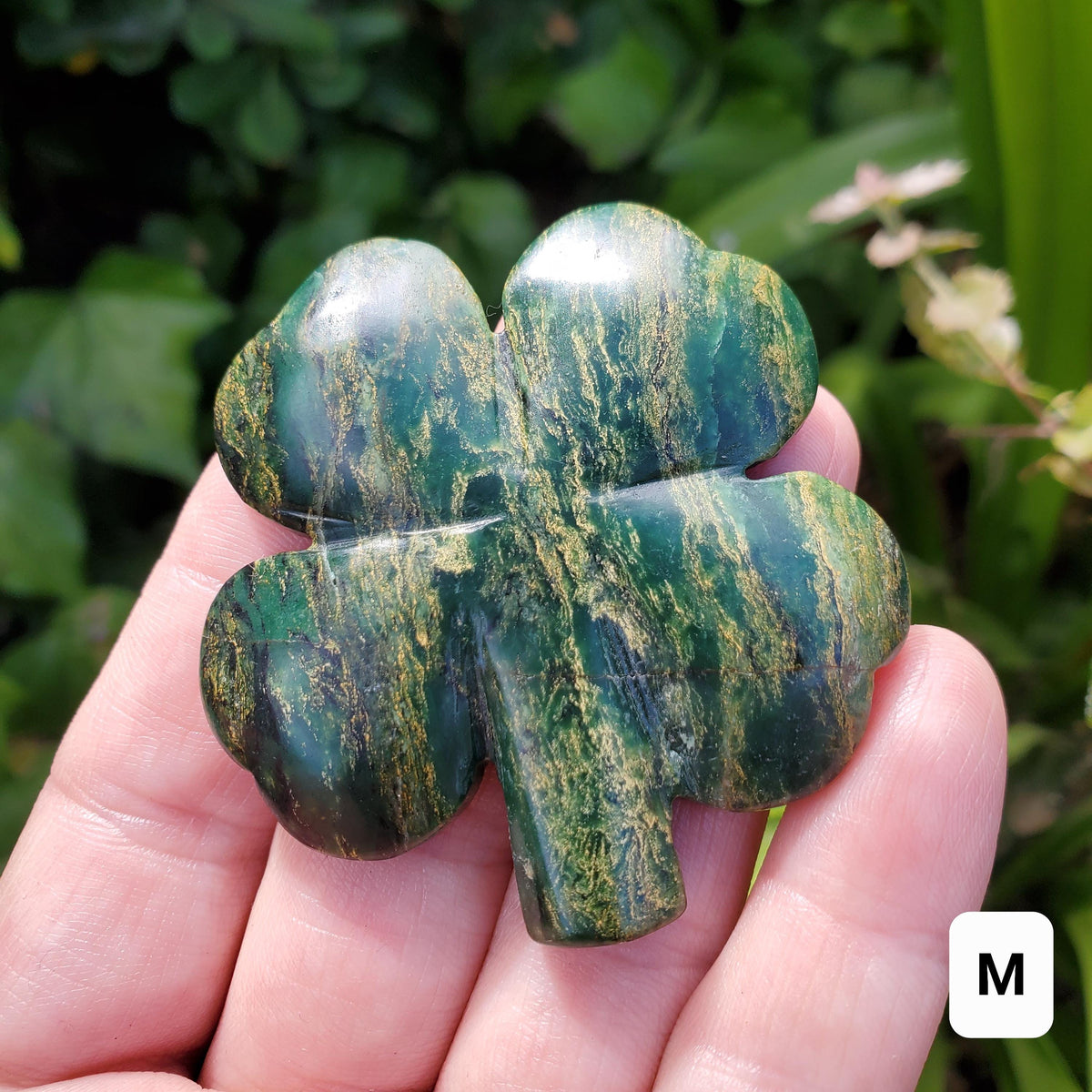 Cute Emerald Clover - Heals Heart Chakra, Compassion, Acceptance, Wisdom, Confidence - Green Emerald Crystal Clover Healing Gemstones