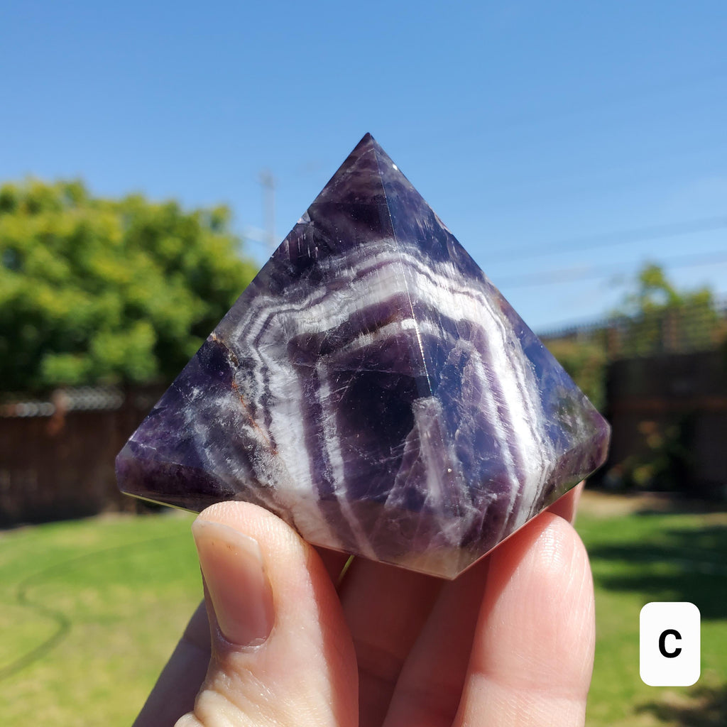 Dream Amethyst Pyramid - Calming, Energetic Protection, Positivity, Divine Love - Purple Amethyst Crystal Pyramid Healing Gemstones