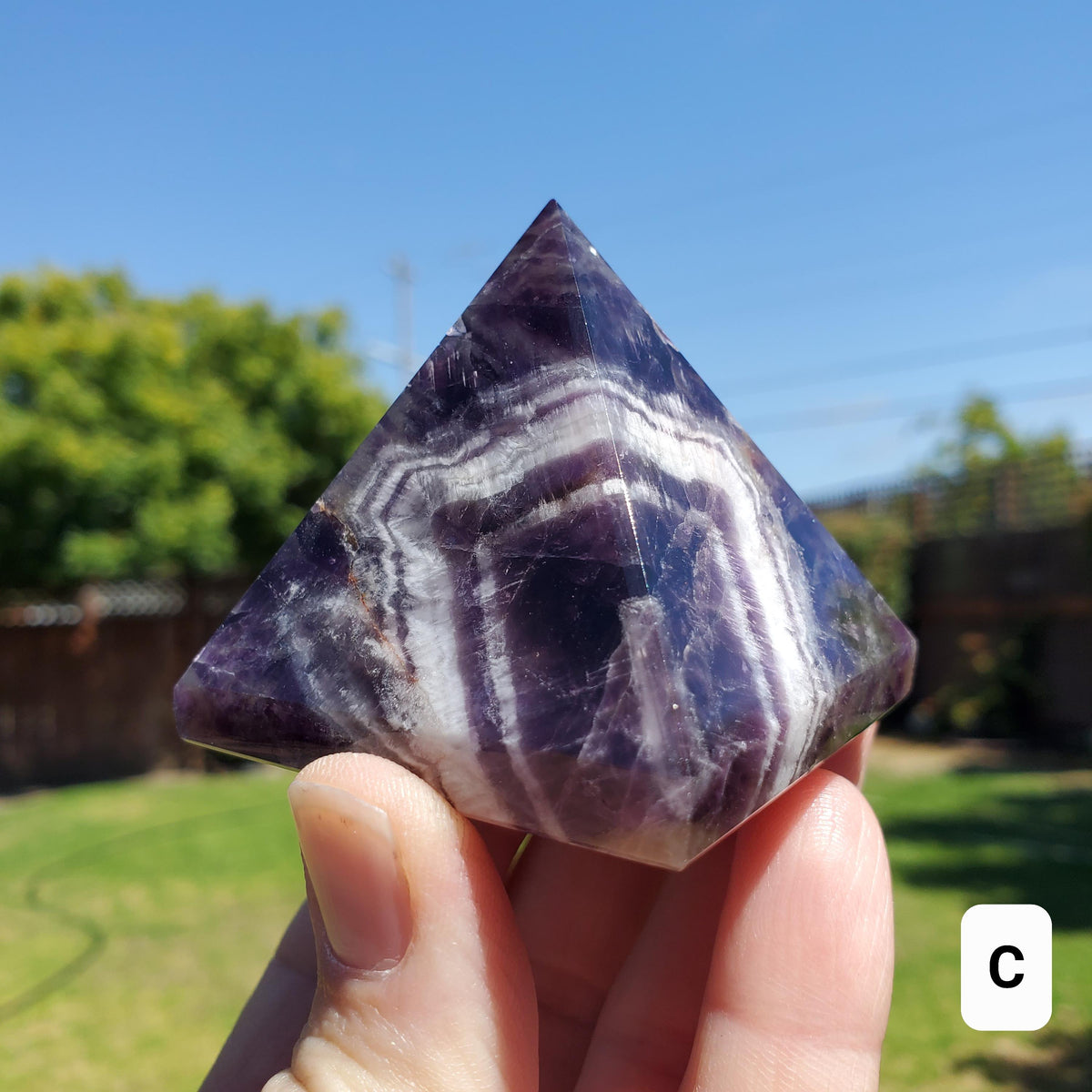 Dream Amethyst Pyramid - Calming, Energetic Protection, Positivity, Divine Love - Purple Amethyst Crystal Pyramid Healing Gemstones