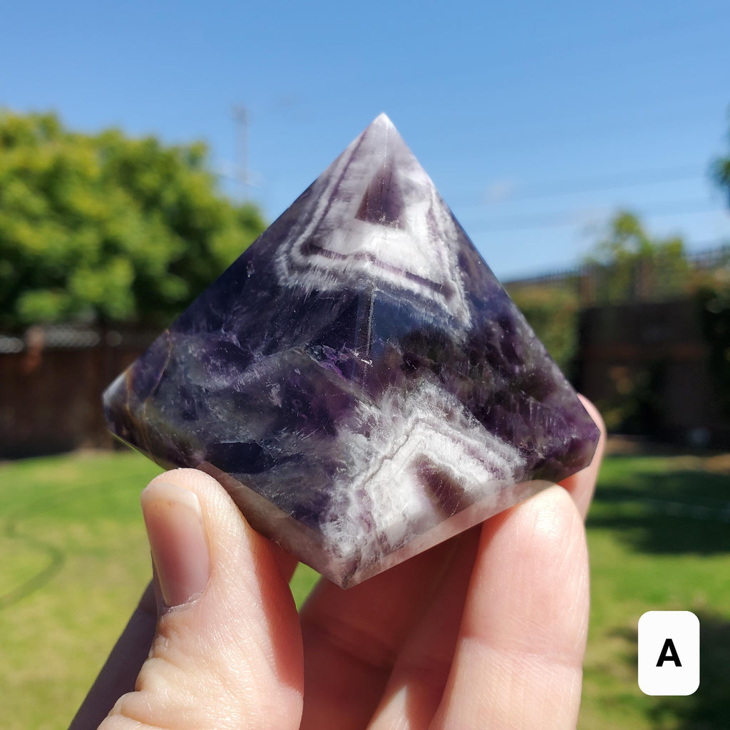 Dream Amethyst Pyramid - Calming, Energetic Protection, Positivity, Divine Love - Purple Amethyst Crystal Pyramid Healing Gemstones
