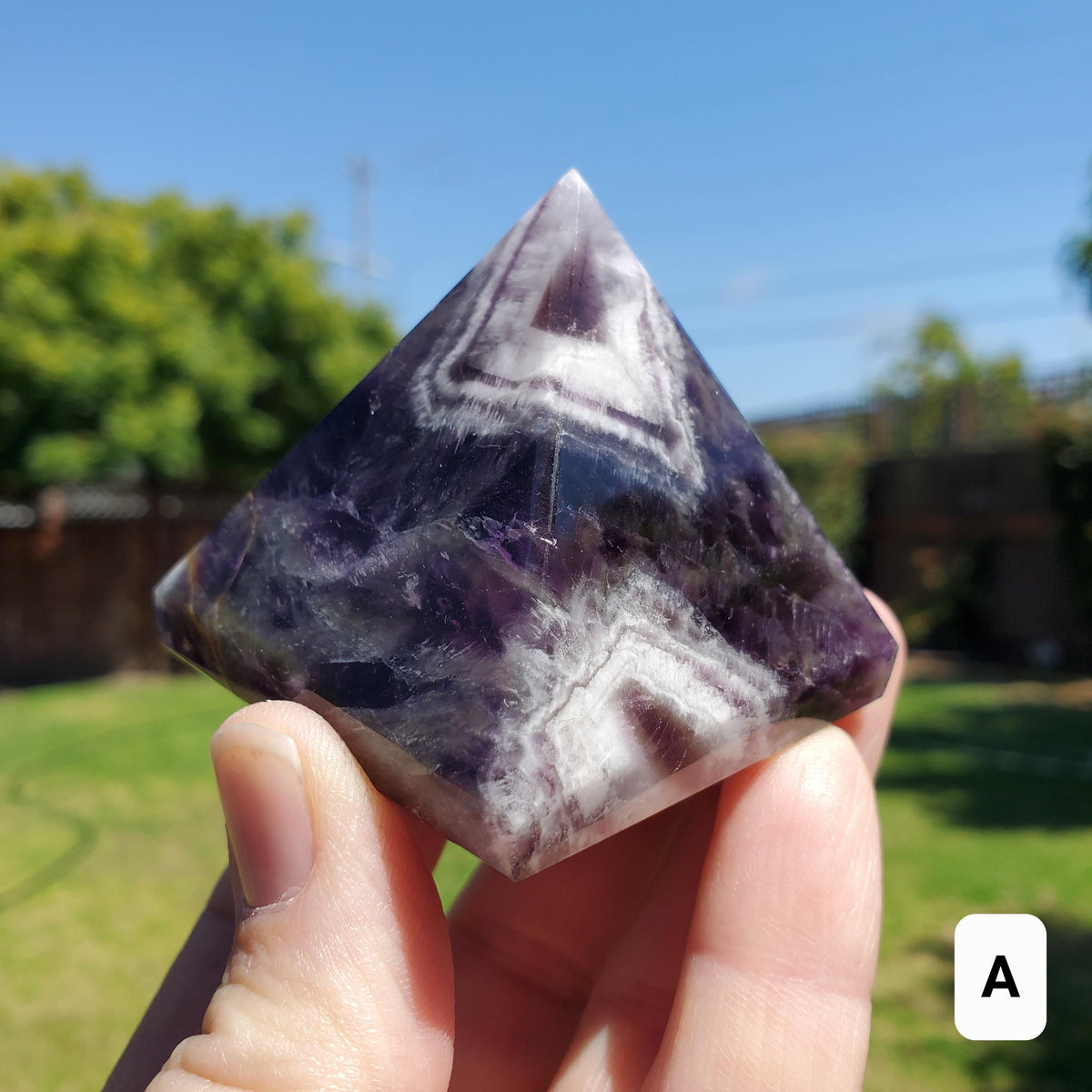Dream Amethyst Pyramid - Calming, Energetic Protection, Positivity, Divine Love - Purple Amethyst Crystal Pyramid Healing Gemstones