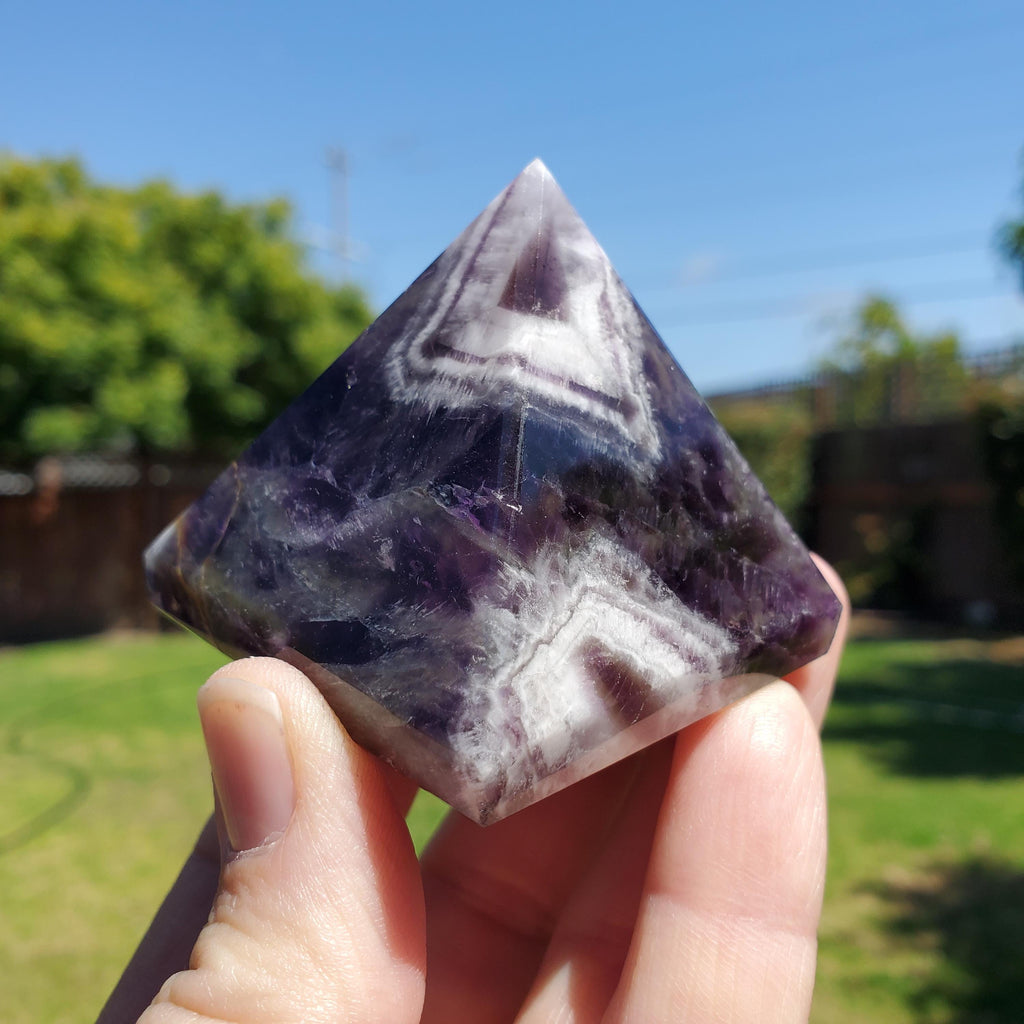 Dream Amethyst Pyramid - Calming, Energetic Protection, Positivity, Divine Love - Purple Amethyst Crystal Pyramid Healing Gemstones