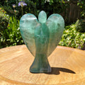 Big Green Fluorite Angel - The Genius Stone, Mental Concentration, Clears Negativity - Fluorite Healing Statement
