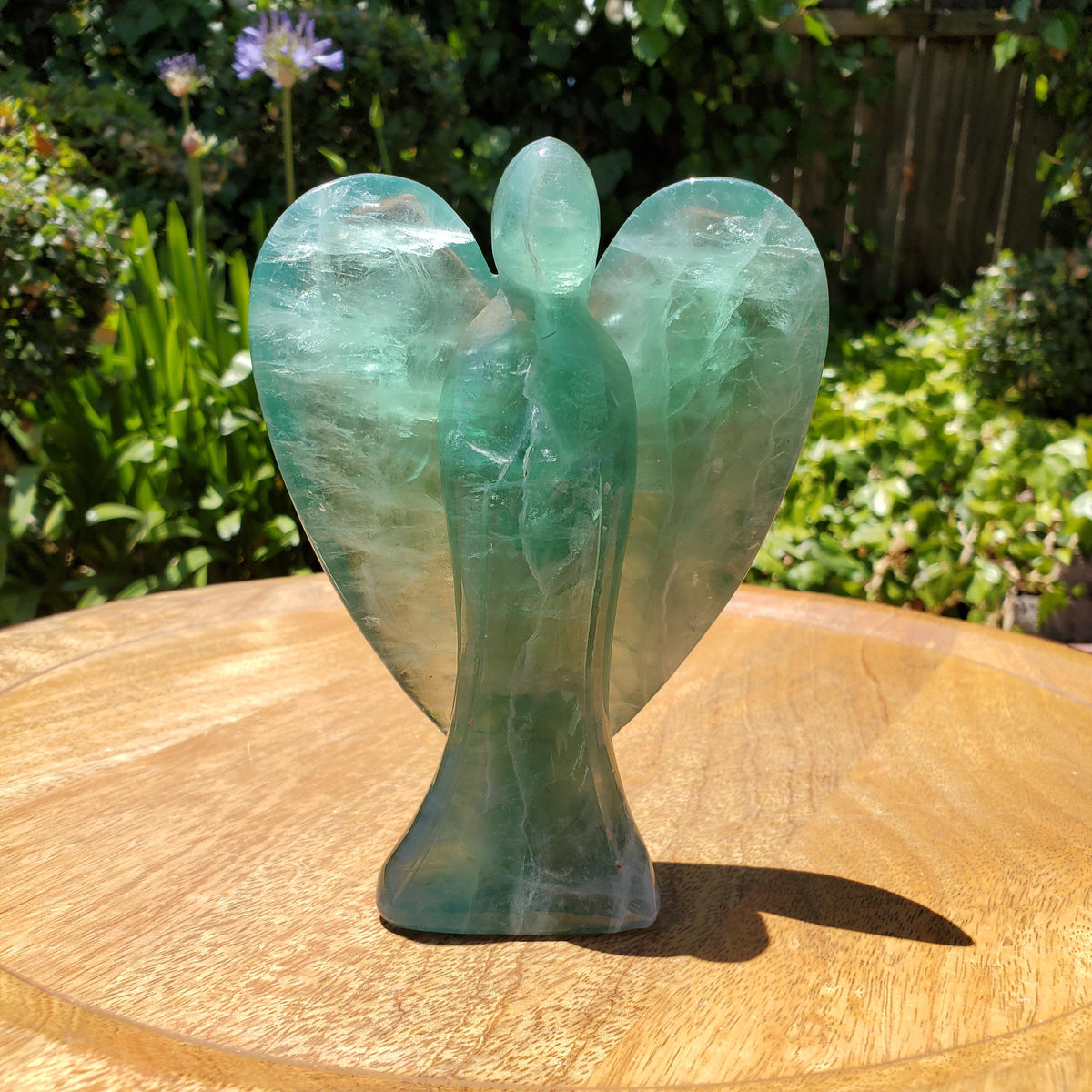 Big Green Fluorite Angel - The Genius Stone, Mental Concentration, Clears Negativity - Fluorite Healing Statement