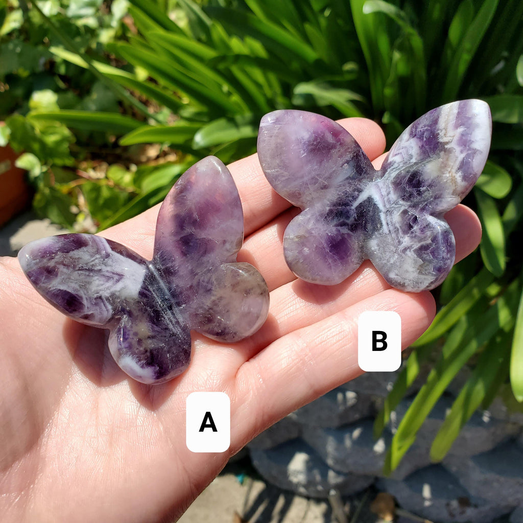 3D Dream Amethyst Butterfly - Divine Love, Calming, Energetic Protection, Positivity - Purple Amethyst Flying Butterfly Healing Gemstone