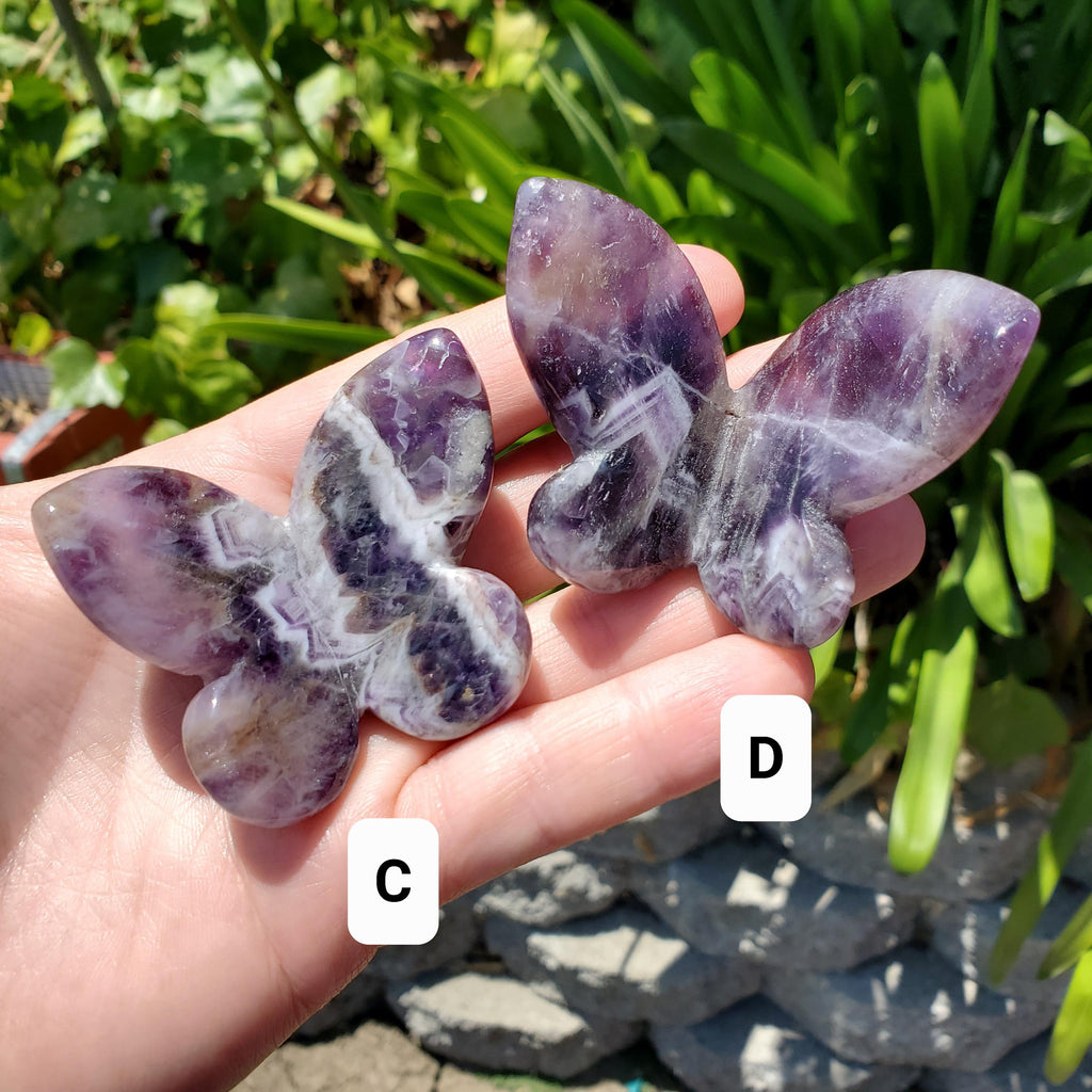 3D Dream Amethyst Butterfly - Divine Love, Calming, Energetic Protection, Positivity - Purple Amethyst Flying Butterfly Healing Gemstone