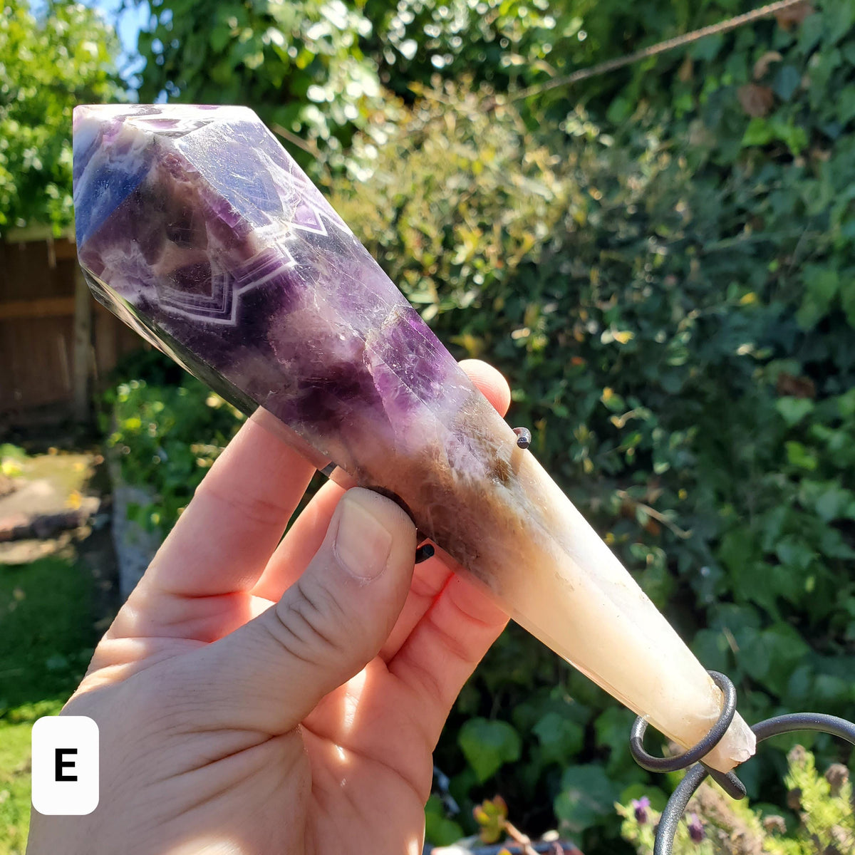 Dream Amethyst Wand with Stand - Calming, Energetic Protection, Positivity, Divine Love - Purple Amethyst Generator Crystal Healing Gemstone
