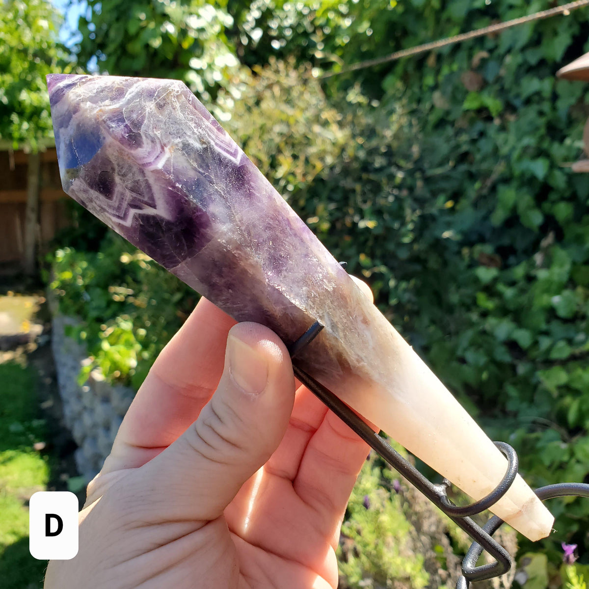 Dream Amethyst Wand with Stand - Calming, Energetic Protection, Positivity, Divine Love - Purple Amethyst Generator Crystal Healing Gemstone