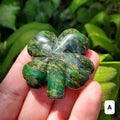 Cute Emerald Clover - Heals Heart Chakra, Compassion, Acceptance, Wisdom, Confidence - Green Emerald Crystal Clover Healing Gemstones