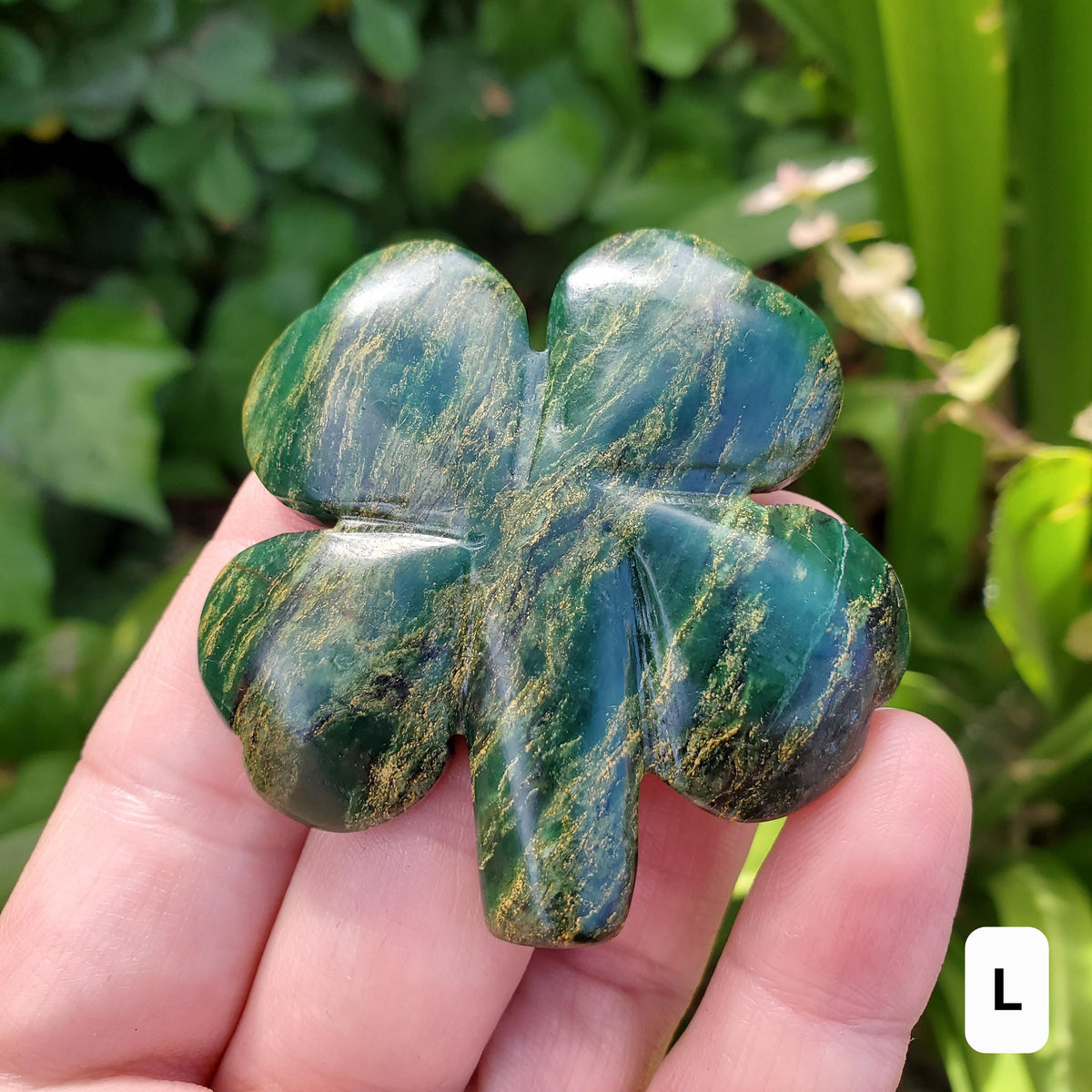 Cute Emerald Clover - Heals Heart Chakra, Compassion, Acceptance, Wisdom, Confidence - Green Emerald Crystal Clover Healing Gemstones