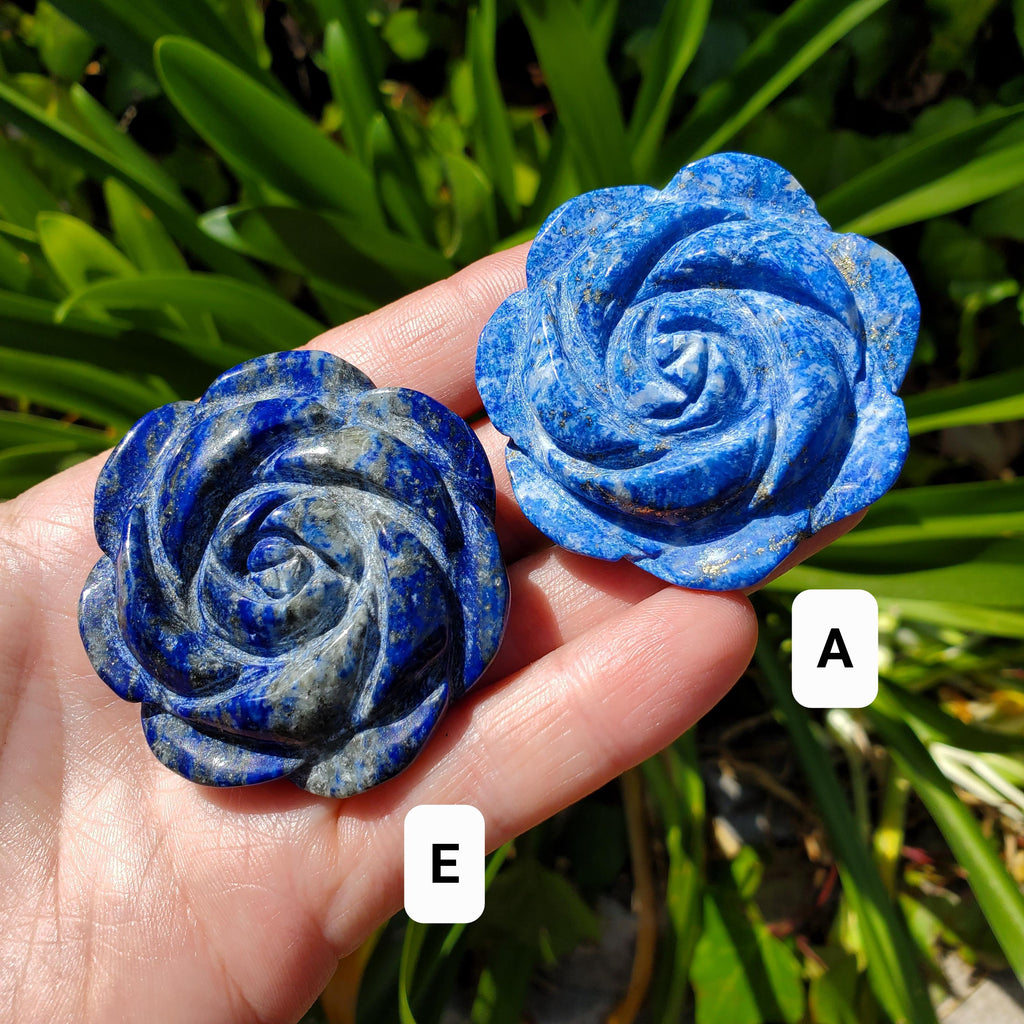 Small Lapis Lazuli Rose - Speak Your Truth, Communication, Personal Power - Lapiz Lazuli Crystal Flower Stone Healing Gemstone