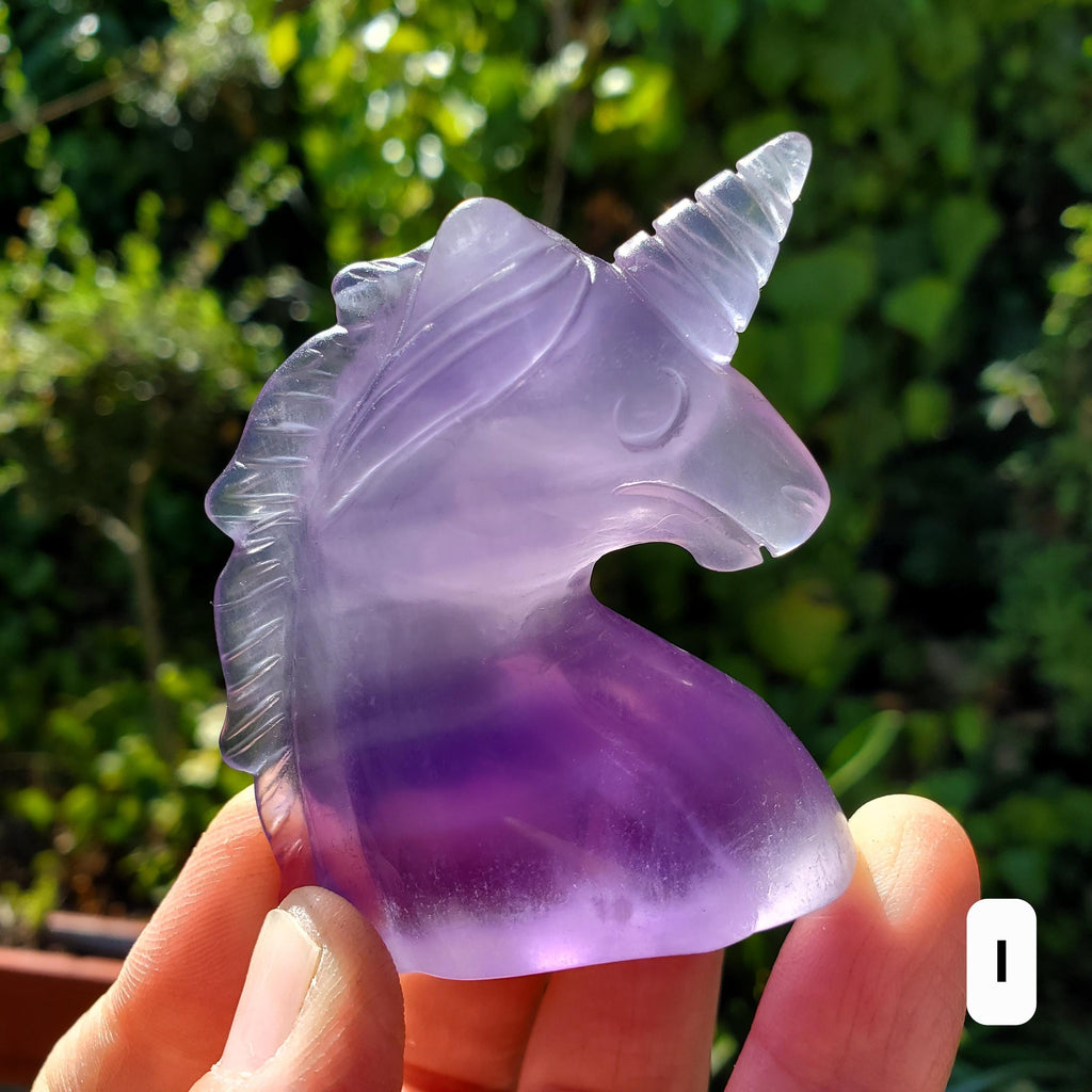 Small Rainbow Fluorite Unicorn - Stability, Concentration, Protection - Fluorite Carved Crystal Unicorn Healing Gemstones
