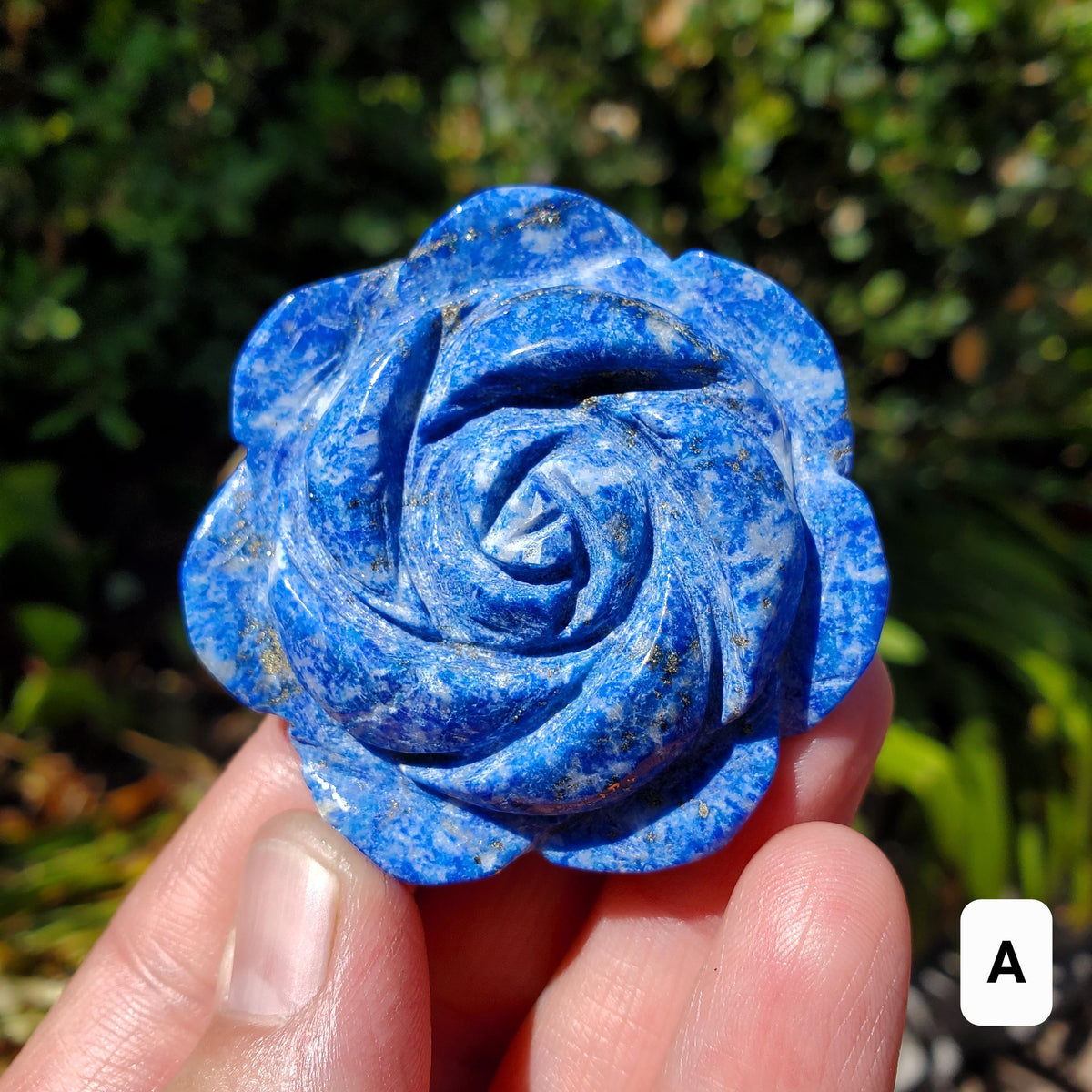 Small Lapis Lazuli Rose - Speak Your Truth, Communication, Personal Power - Lapiz Lazuli Crystal Flower Stone Healing Gemstone