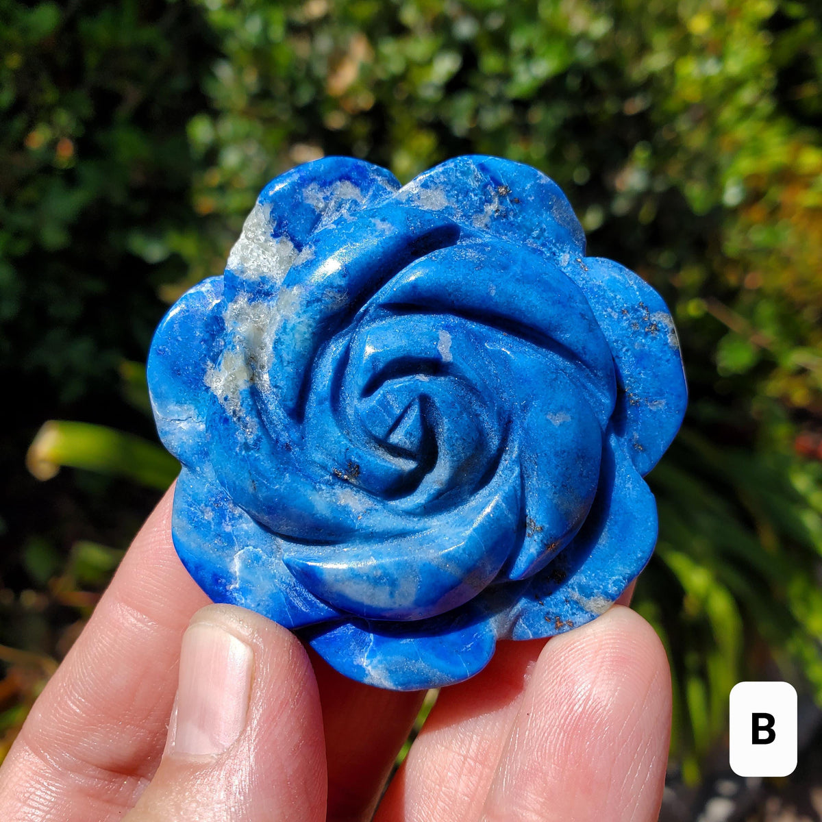 Small Lapis Lazuli Rose - Speak Your Truth, Communication, Personal Power - Lapiz Lazuli Crystal Flower Stone Healing Gemstone