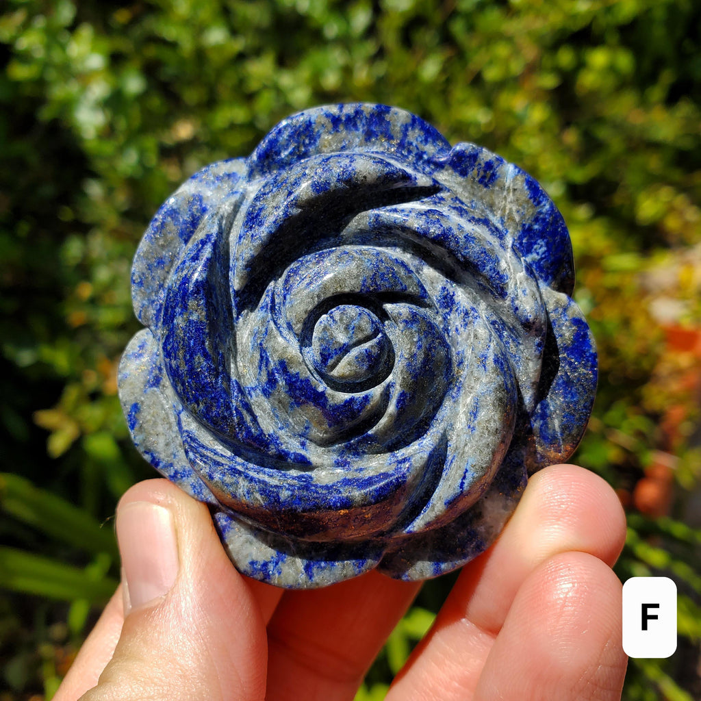 Small Lapis Lazuli Rose - Speak Your Truth, Communication, Personal Power - Lapiz Lazuli Crystal Flower Stone Healing Gemstone