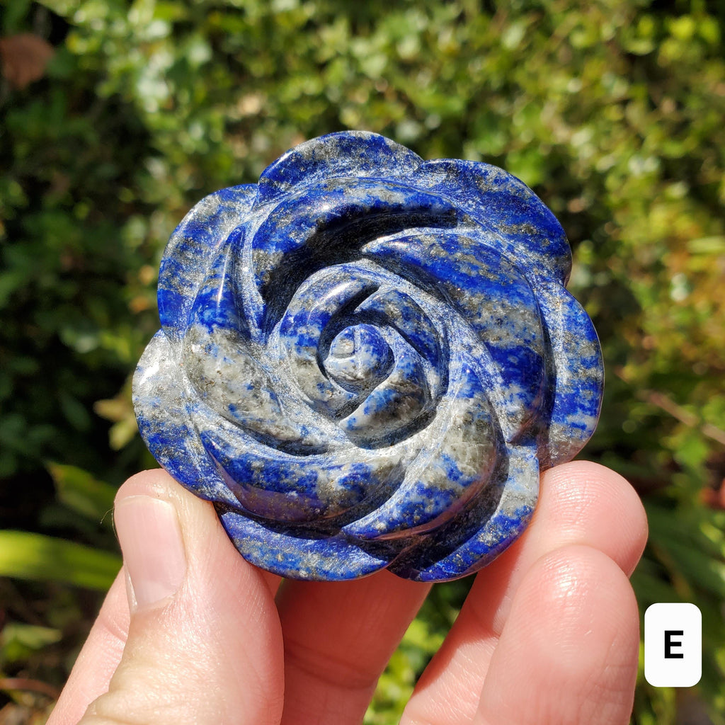 Small Lapis Lazuli Rose - Speak Your Truth, Communication, Personal Power - Lapiz Lazuli Crystal Flower Stone Healing Gemstone