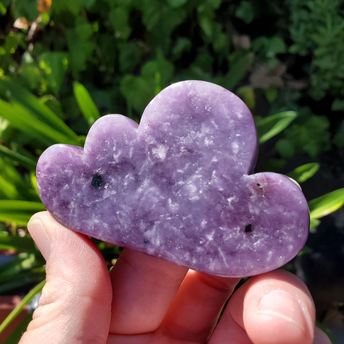 Cute Lepidolite Cloud - Helps You Through Change, Anti-Anxiety, Calming, Relaxing - Purple Cloud Carving Healing Stone Display Collection