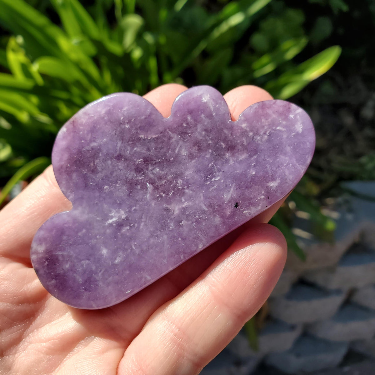 Cute Lepidolite Cloud - Helps You Through Change, Anti-Anxiety, Calming, Relaxing - Purple Cloud Carving Healing Stone Display Collection