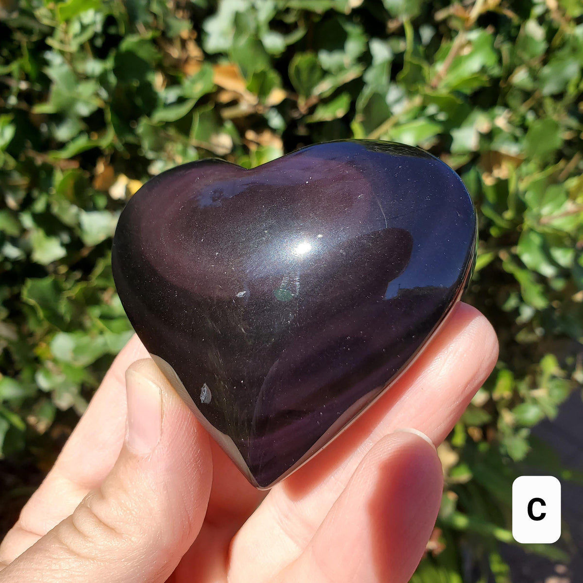 Rainbow Obsidian Heart - Emotional Healing, Release The Negative & Replace with Positive - Obsidian Black Heart Healing Crystals Gemstones