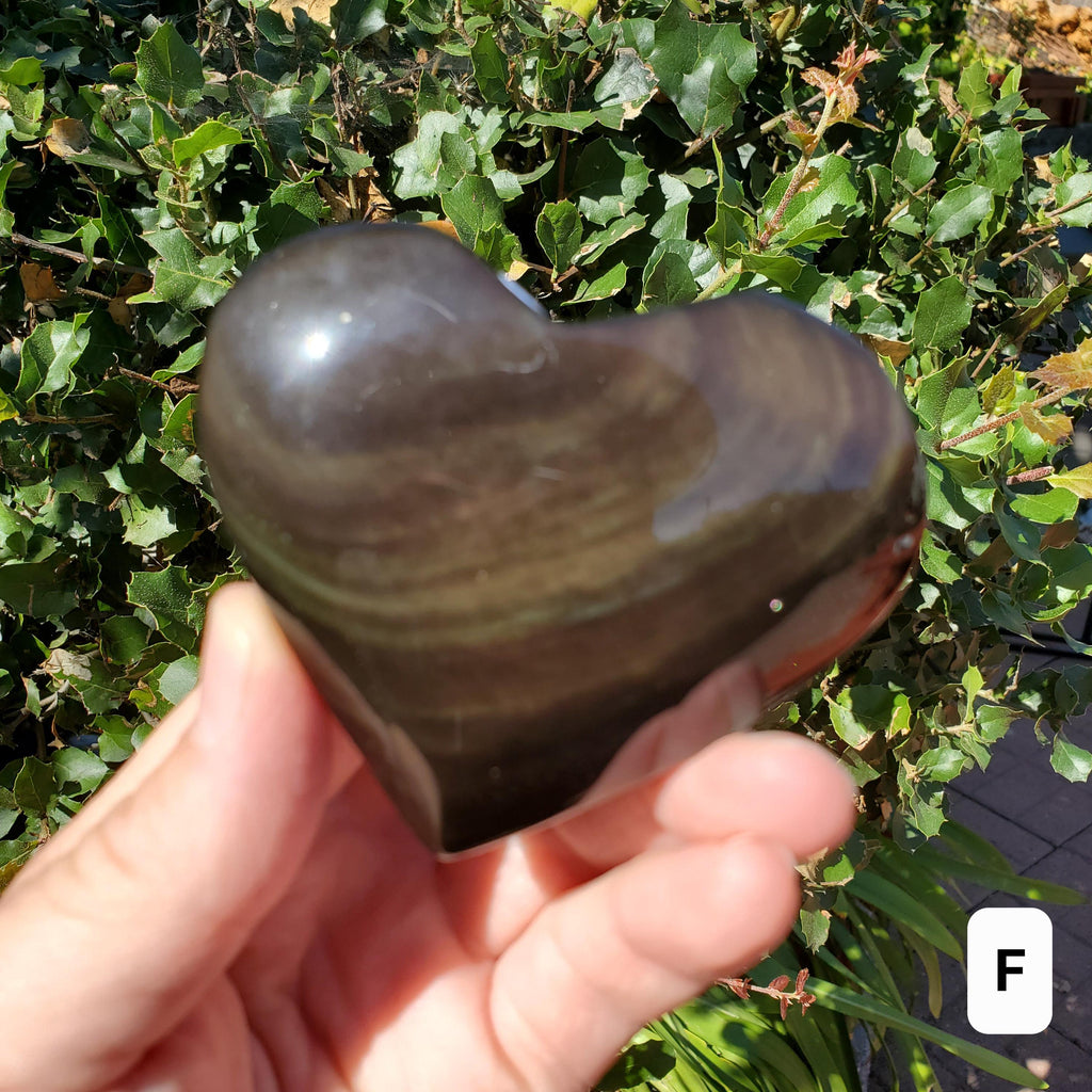 Rainbow Obsidian Heart - Emotional Healing, Release The Negative & Replace with Positive - Obsidian Black Heart Healing Crystals Gemstones